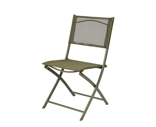 GoodHome Saba Khaki green Metal Foldable Chair (R353) (R1) COLLECTION ONLY!