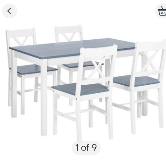 Scandinavian Wooden Dining Set White MOANA (S565) COLLECTION ONLY!