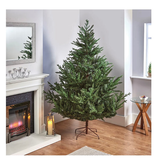 7ft Glenshee Spruce Green Hinged Full Artificial Christmas tree (S678) COLLECTION ONLY!