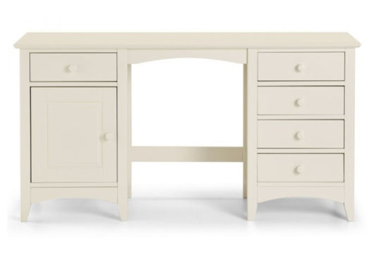 Julian Bowen Cameo Stone White Twin Pedestal Dressing Table (R230) COLLECTION ONLY!