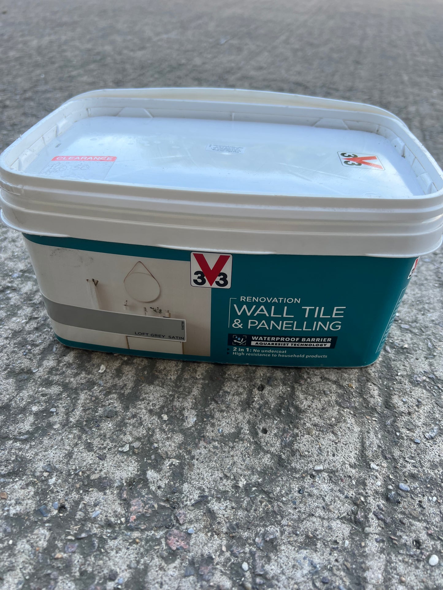 V33 Renovation White Satinwood Wall tile & panelling paint, 750ml (R266) (J**)