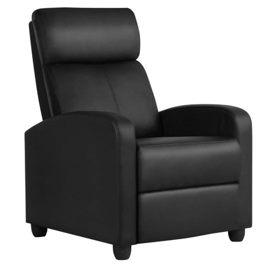 Leather Sofa Lounge Reclining Functions Black (S205) COLLECTION ONLY!