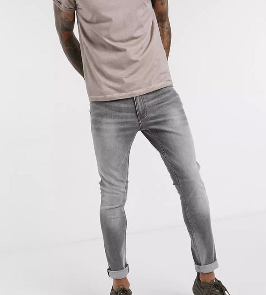 Burton Tyler stretch skinny grey jeans NEW (S42) (M)