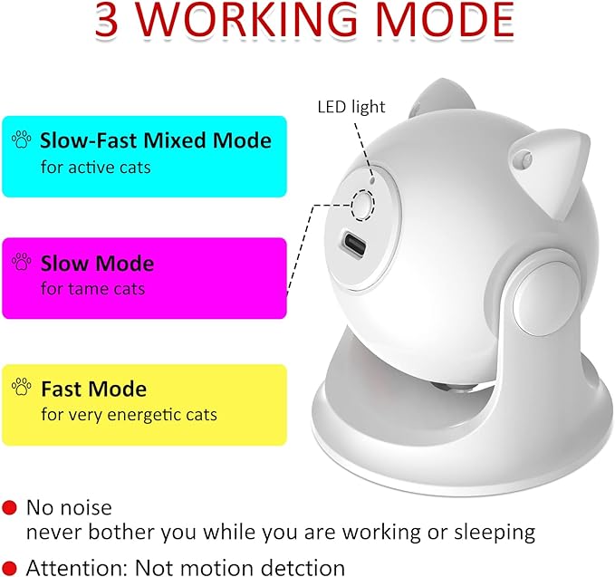 P32 Smart Pet Toy Automatic Cat Laser Toys, Interactive Laser Cat Toys for Indoor Cats/Kitty/Dogs, Cat Laser Toy Automatic (J)