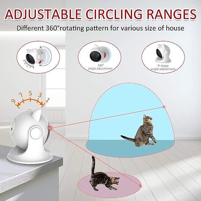 P32 Smart Pet Toy Automatic Cat Laser Toys, Interactive Laser Cat Toys for Indoor Cats/Kitty/Dogs, Cat Laser Toy Automatic (J)