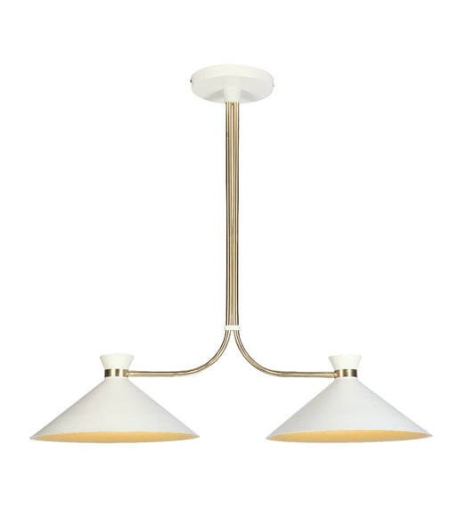 GoodHome Apennin Matt Cream 2 Lamp Pendant ceiling light, (Dia)350mm