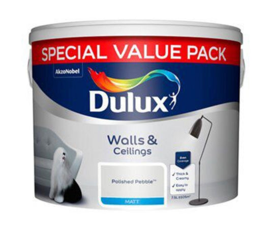 Dulux Polished pebble Matt Emulsion paint, 7.5L (E22)