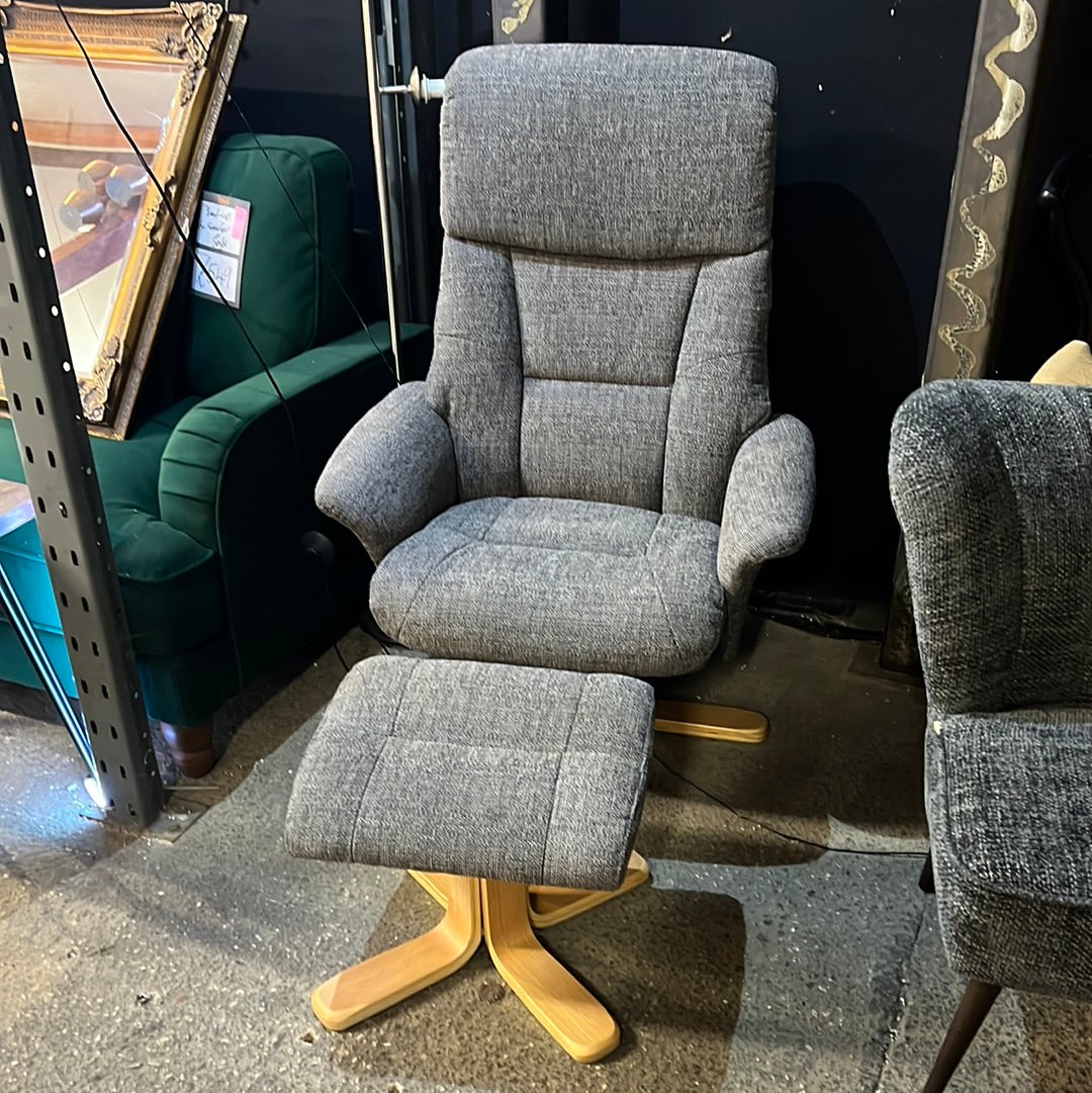 Whitham Swivel Recliner Chair Grey