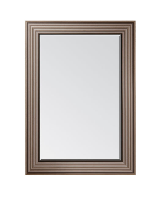 Colours Laverna Brown Silver effect Ridged Rectangular Framed Mirror (H)107cm (W)76cm (2B)