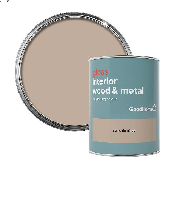 GoodHome Santo domingo Satin Metal & wood paint, 750ml (S424)