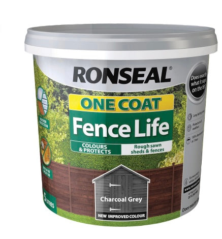 Ronseal One Coat Fence Life 5L Charcoal Grey (S439)