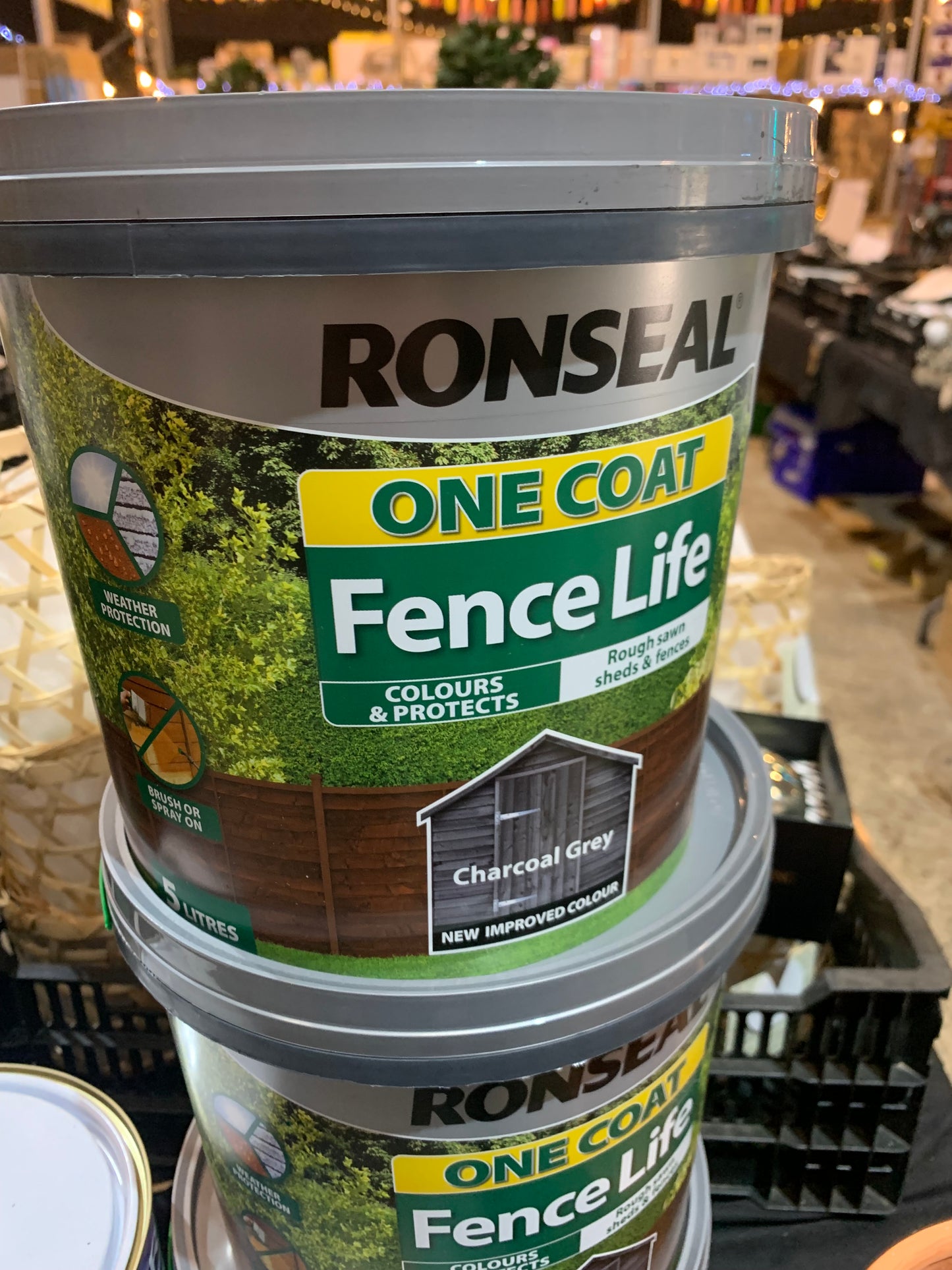 Ronseal One Coat Fence Life 5L Charcoal Grey (S439)