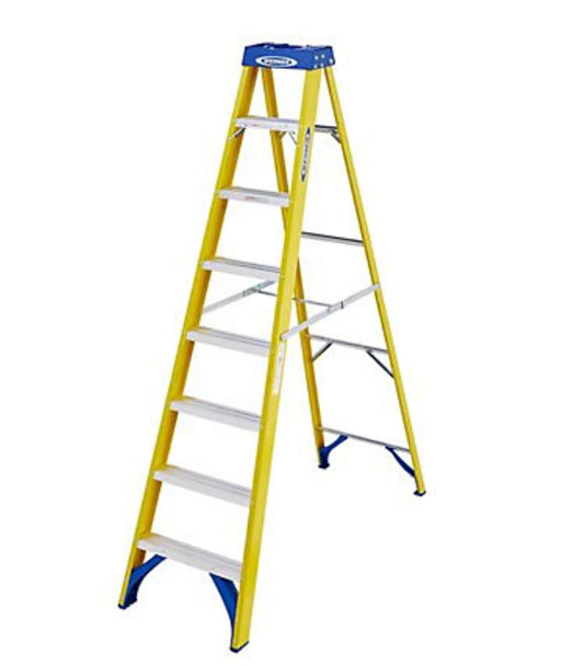 Werner 8 tread Fibreglass Swing back step Ladder (H)2.23m (R150)