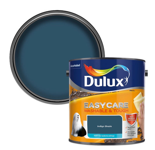 Dulux Easycare Indigo Shade Matt Wall paint, 2.5L (E17) D*