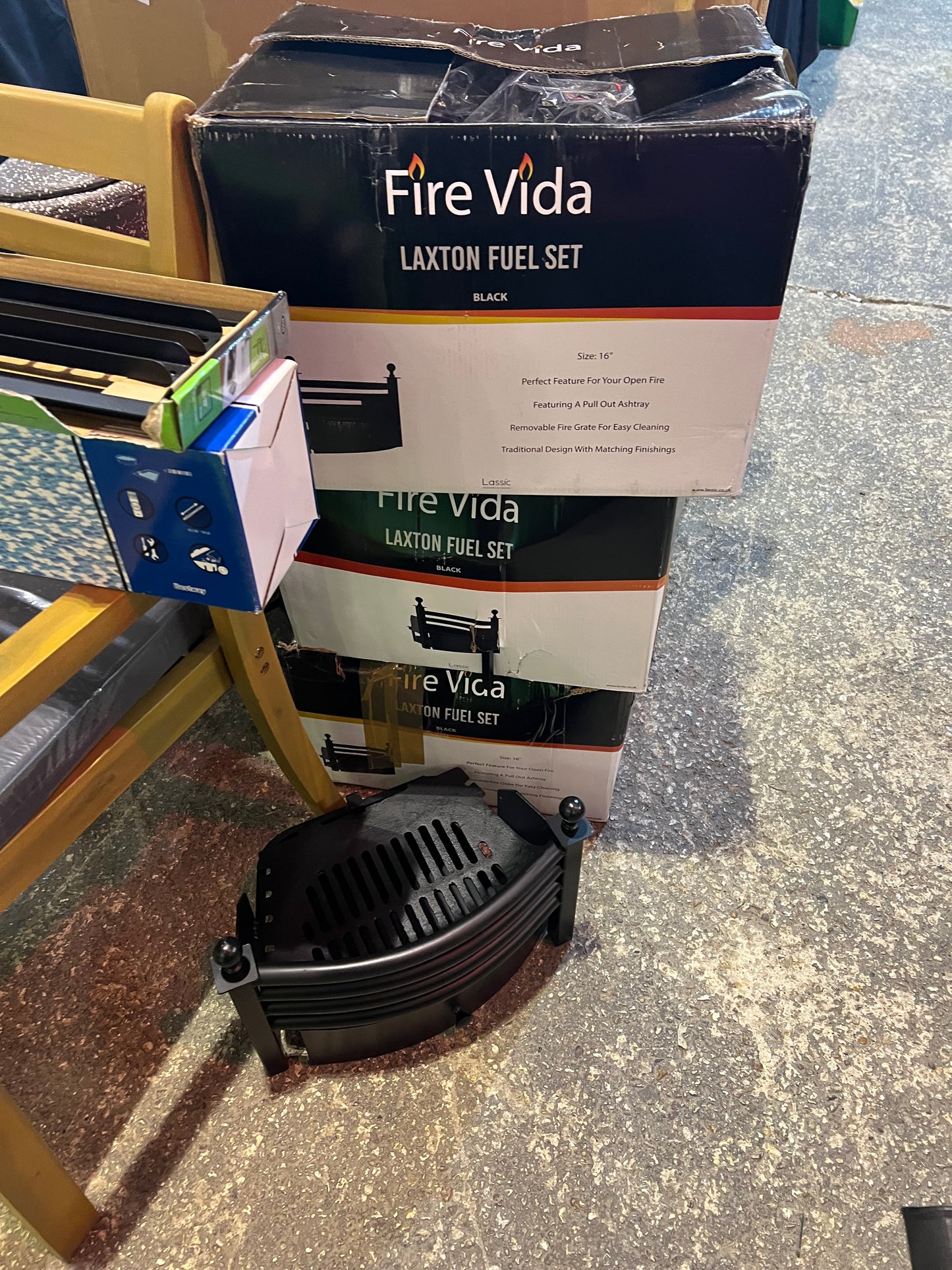 Fire Vida Laxton Solid Fuel Set Front Grate - Fire Grate, Ash Pan, Fire Front (3B) 16″