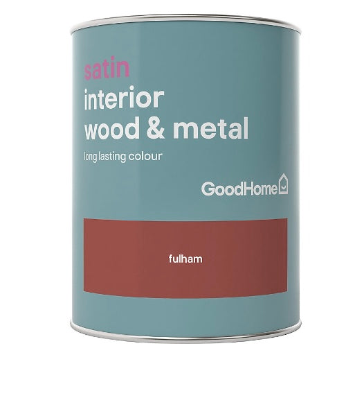 GoodHome Fulham Satin Metal & wood paint, 750ml (S423)