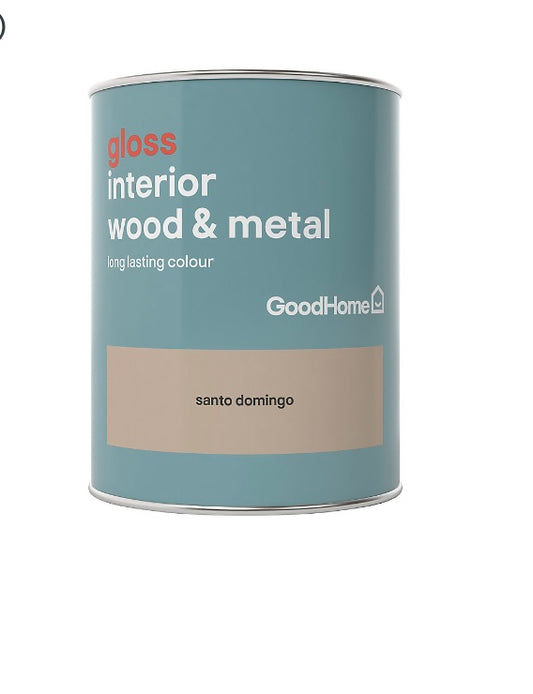 GoodHome Santo domingo Satin Metal & wood paint, 750ml (S424)