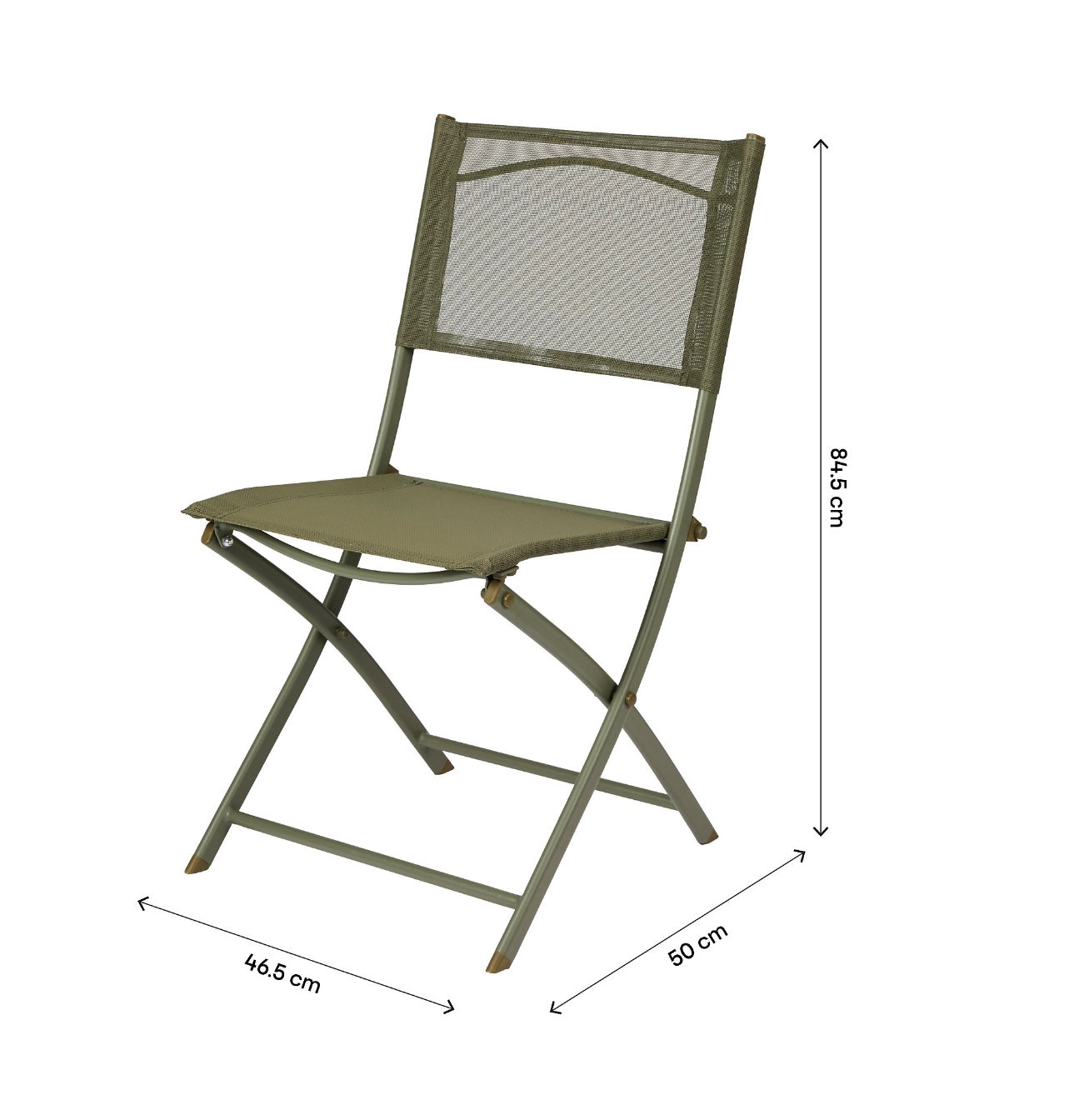 GoodHome Saba Khaki green Metal Foldable Chair