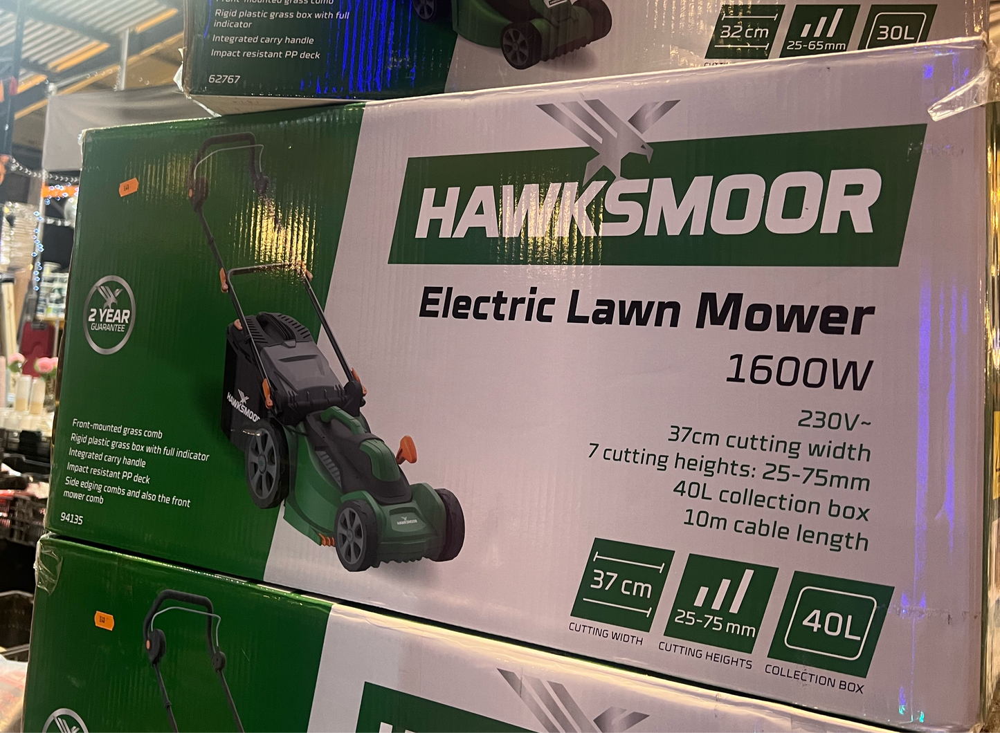 Hawksmoor 1600W 37cm Electric Lawnmower 230V (R260)(S)