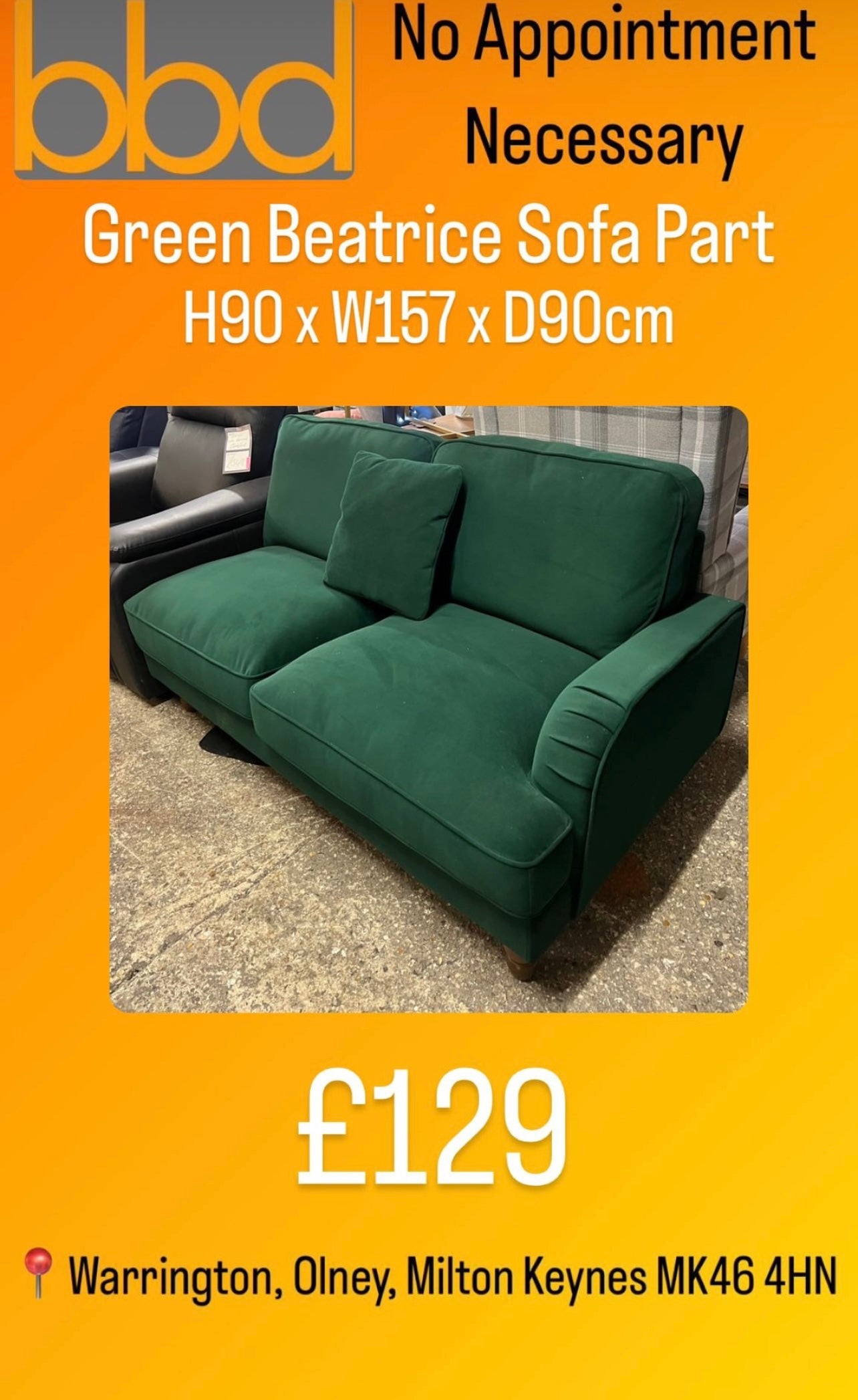 Beatrice Green Sofa Part