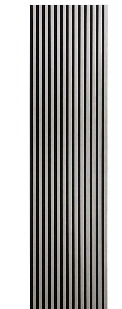 Acoustic Decorative Timber Slat Wall Panel - Light Oak Grey - 2400mm x 600mm (R295)