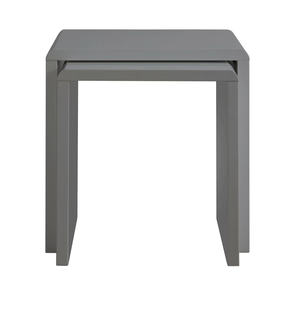 Nest Of 2 Grey Gloss Coffee Tables (R356) (R2)