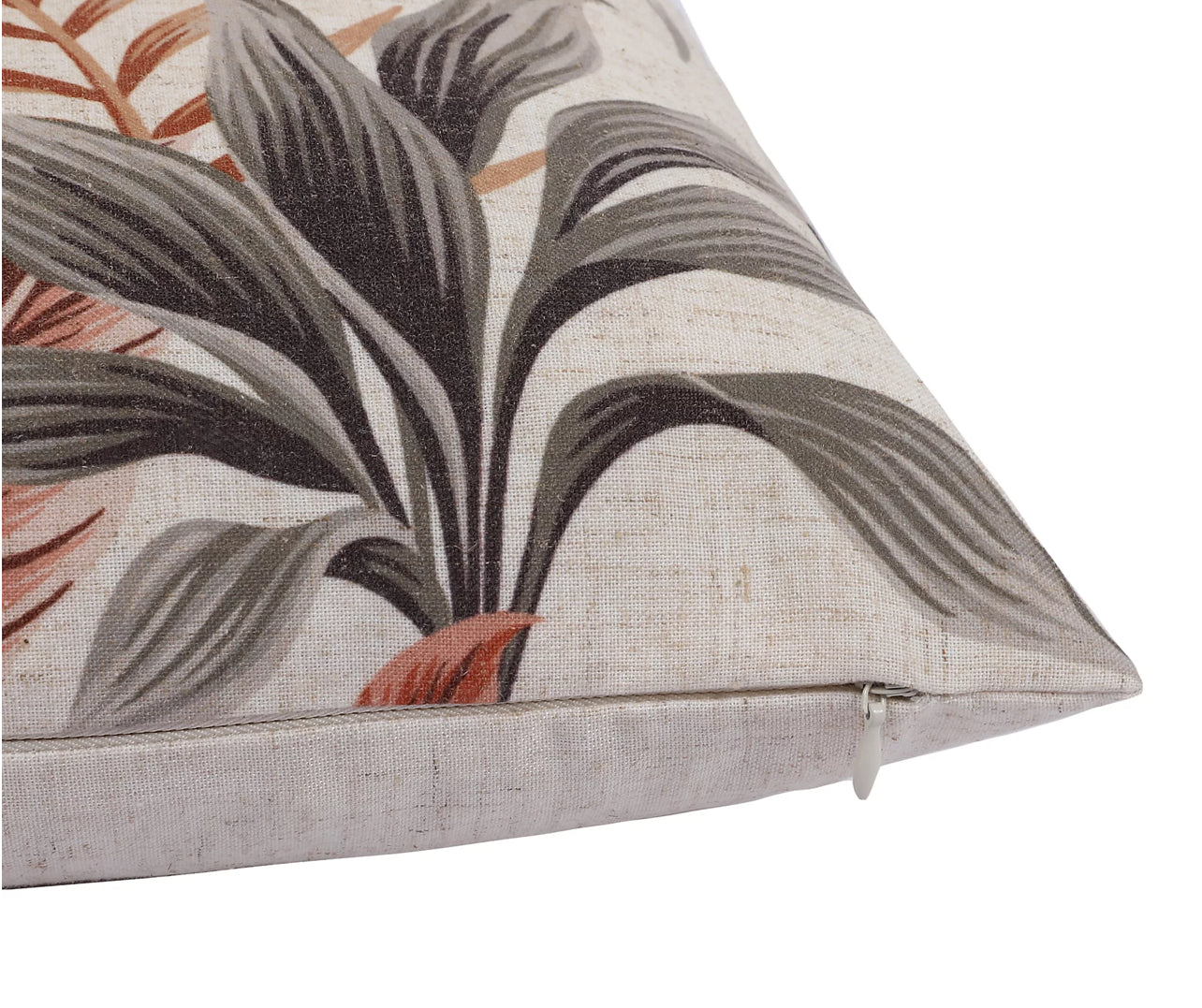 Orange & Grey Leaf Indoor Cushion (L)43cm x (W)43cm (R438)