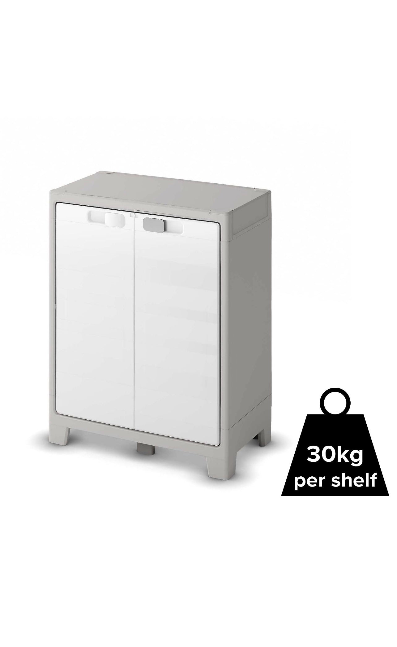 Form Major 2 shelf Light grey & white Short Storage cabinet