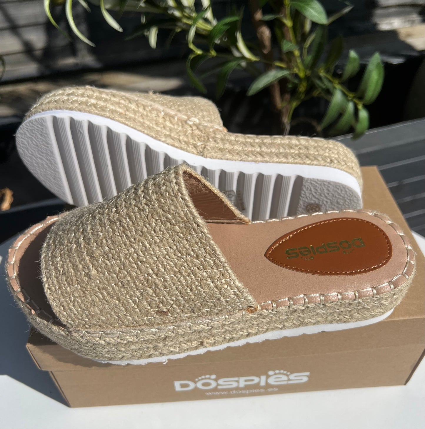 Marbella Dospies Natural Woven Espadrille Wedge Sandals