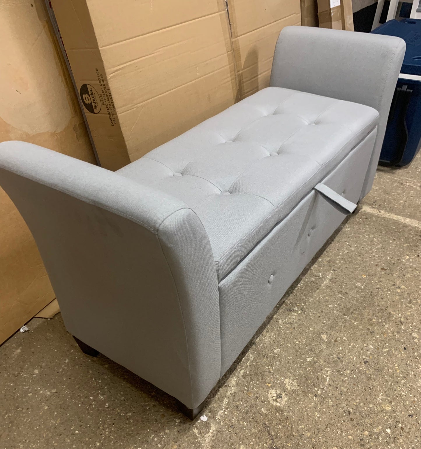 Grey Fabric Ottoman (S597)