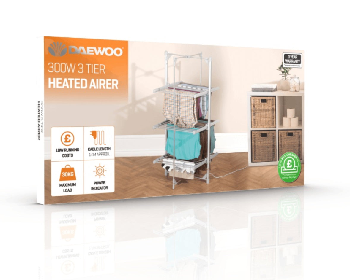 Daewoo HEA1872GE 3 Tier Electric Heated Airer (R174)