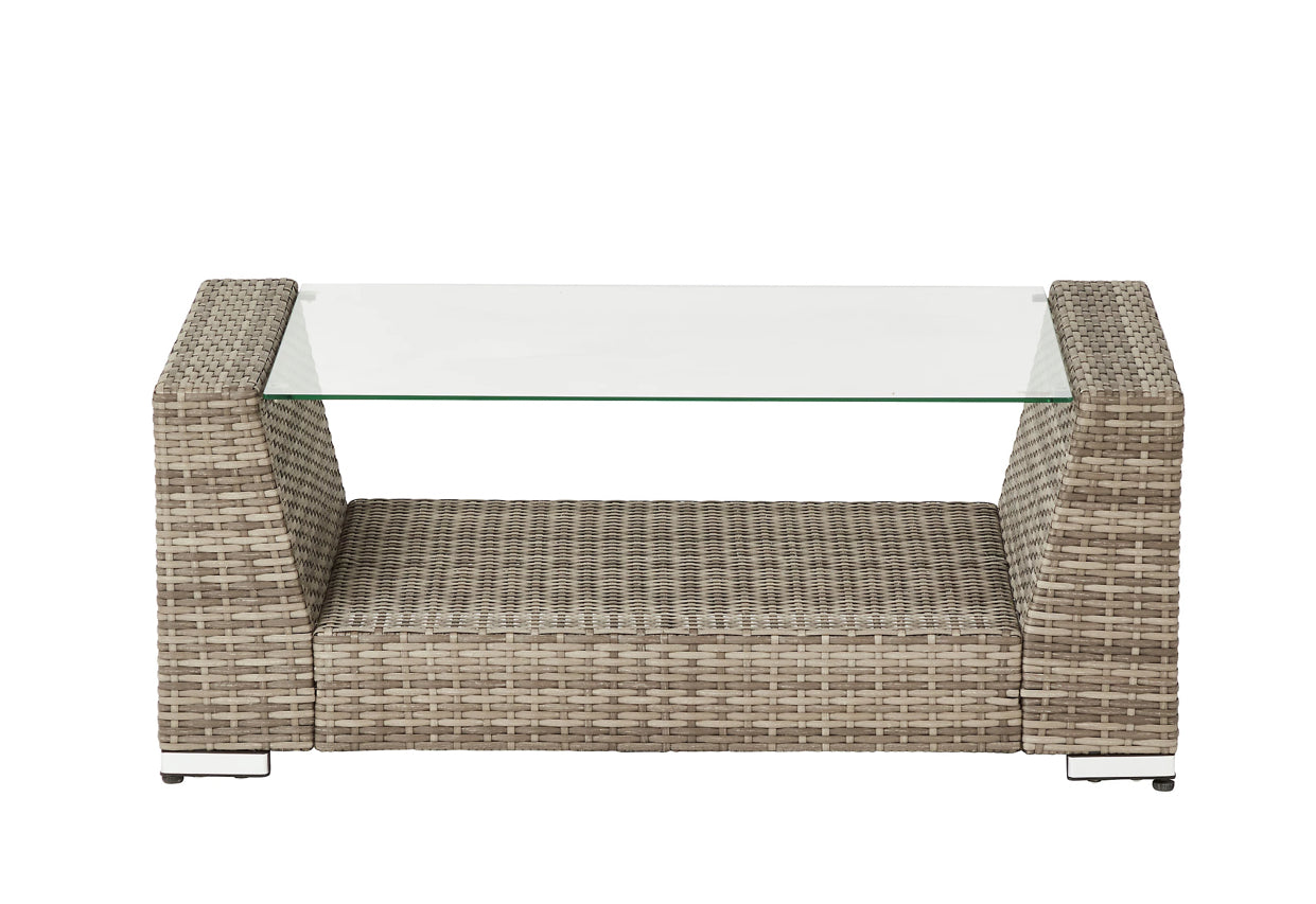 GoodHome Maevea Grey Rattan effect 4 seater Garden furniture set (R246)