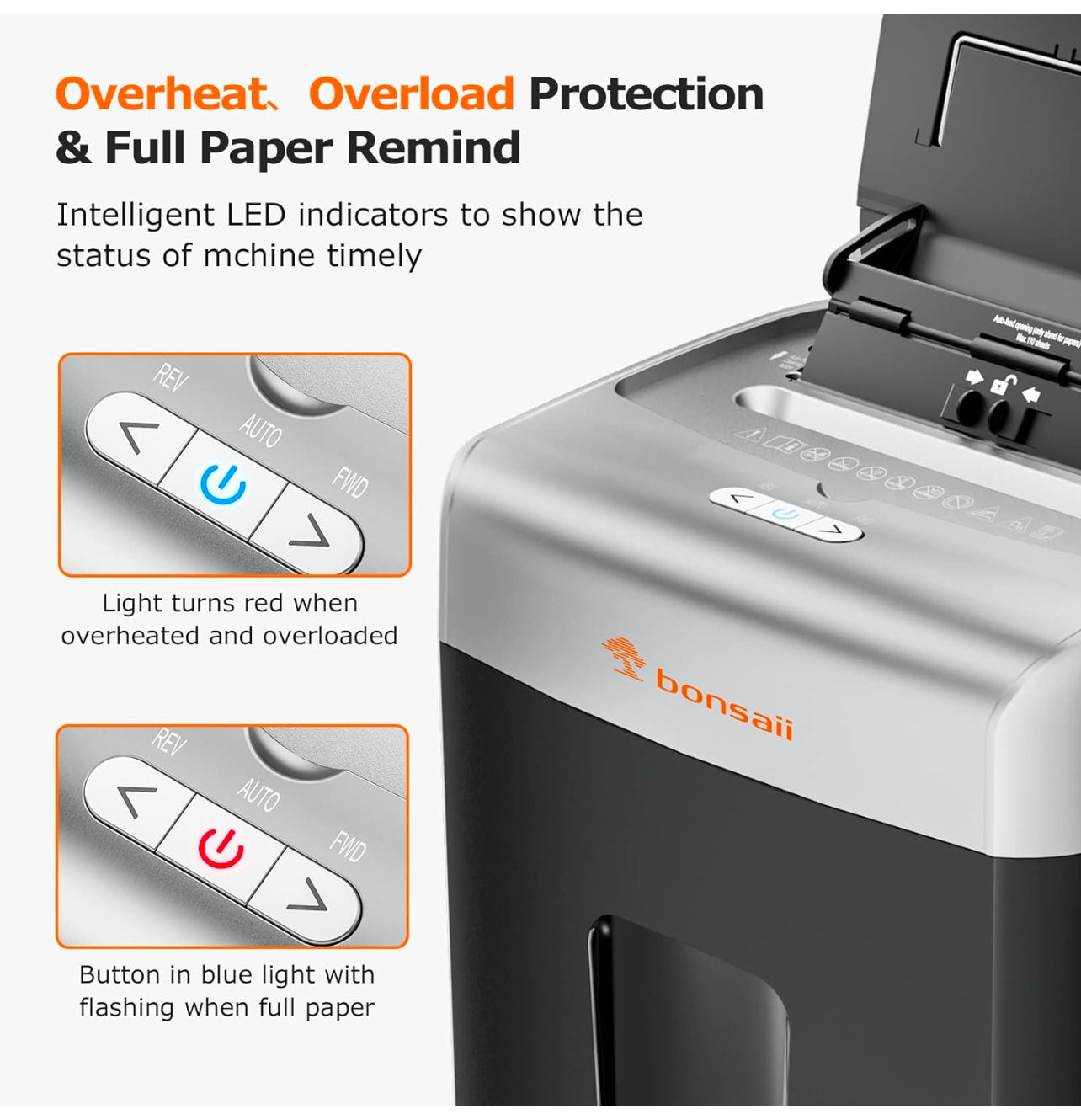 Bonsaii 110-Sheet Auto Feed Office Paper Shredder (R412)