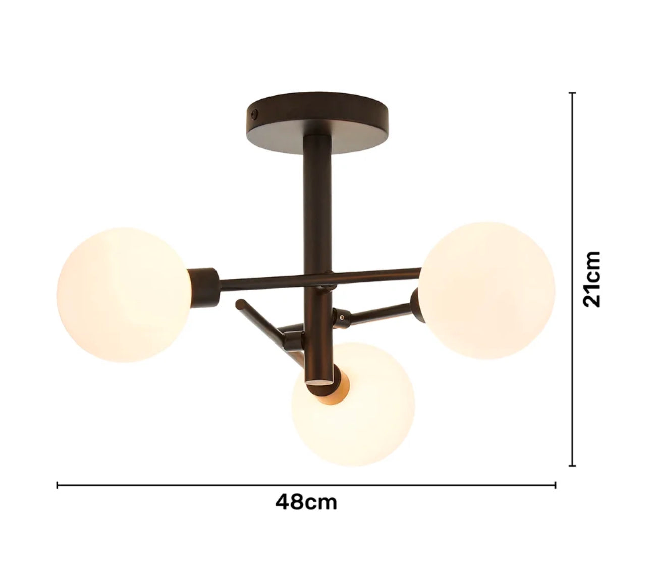 Inlight Nova 3LT Ceiling Light Black (R437)