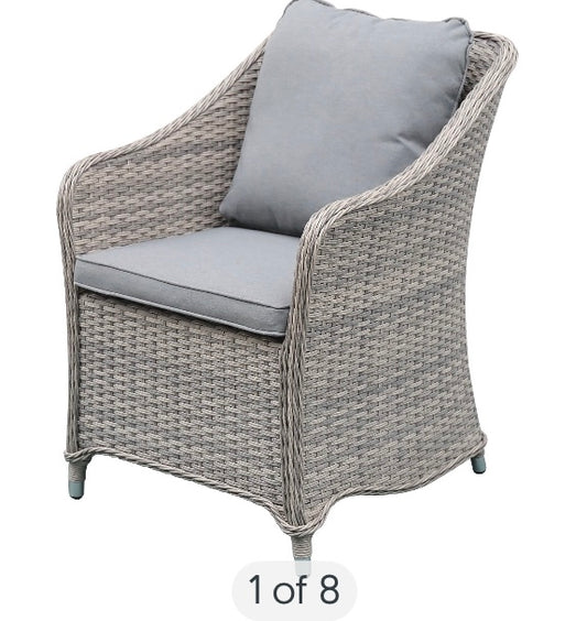 GoodHome Hamilton Steeple grey Rattan effect Armchairs Pair Of 2 (S568)