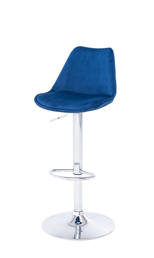 GoodHome Huito Blue Adjustable Swivel Padded Bar stool (S657)