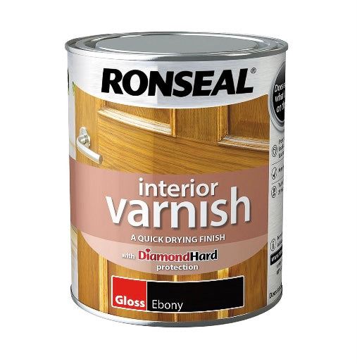 Ronseal Ebony Gloss Skirting Wood varnish, 750ml (S575) (A*)