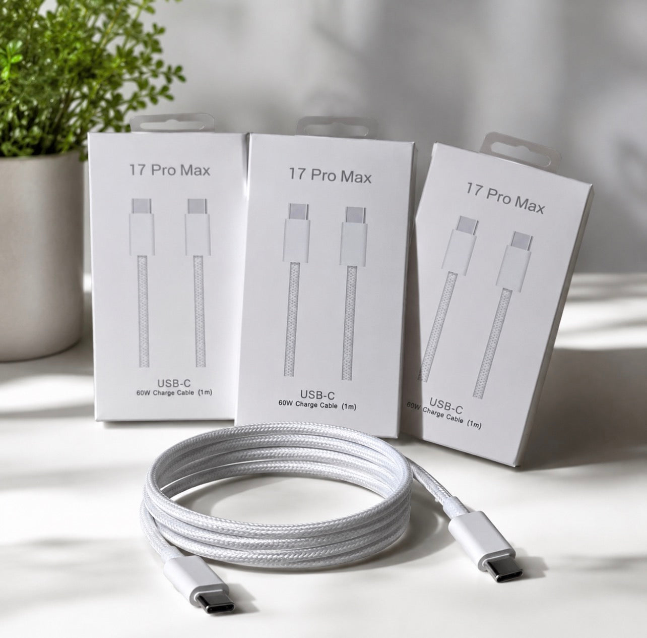 3 x USB-C 60w Charge Cable (1m) 17 Pro Max Chargers