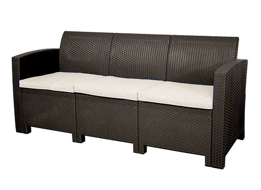 Marbella 3 Seater Rattan Sofa - Brown (R294)