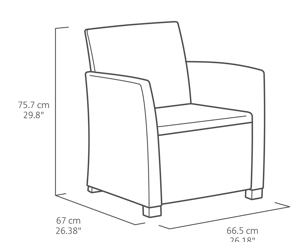 Keter Mia Graphite Plastic 4 seater Coffee set (S302) (R)