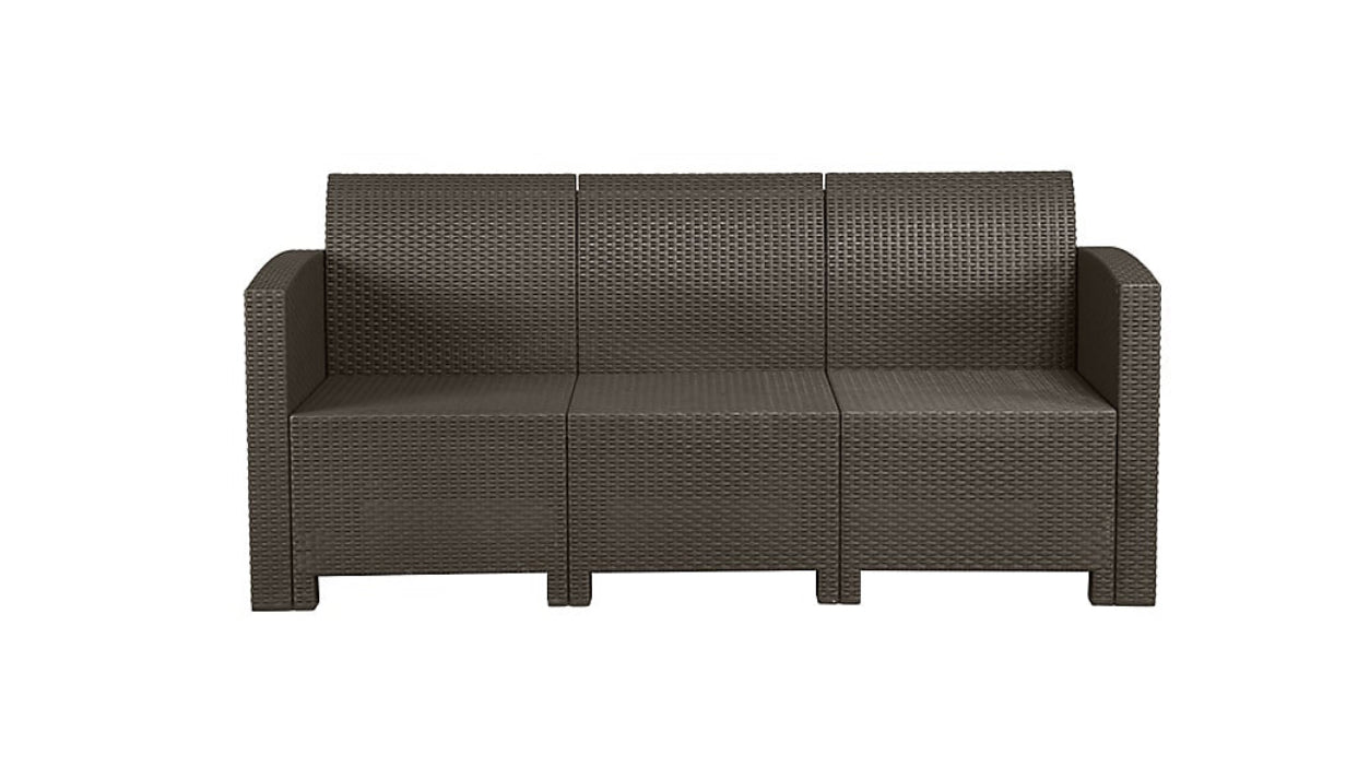 Marbella 3 Seater Rattan Sofa - Brown (R294)