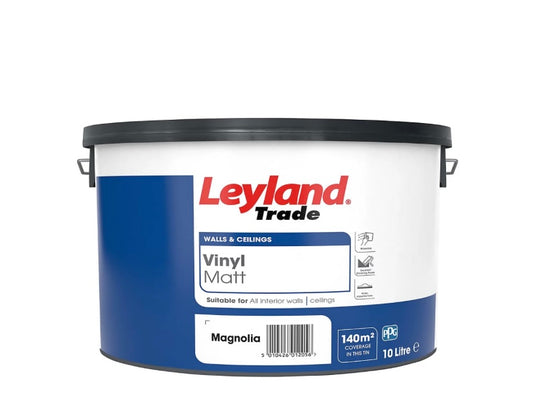 Leyland Trade Magnolia Matt Emulsion paint, 10L (S766)