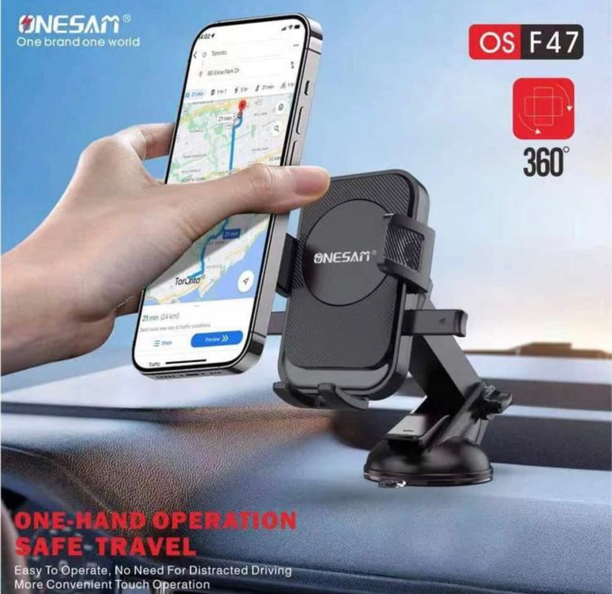 ONESAM heavy duty 360degree car phoneholder OSF47