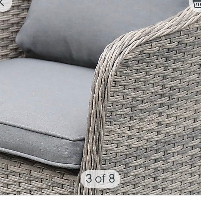 GoodHome Hamilton Steeple grey Rattan effect Armchairs Pair Of 2 (S568)