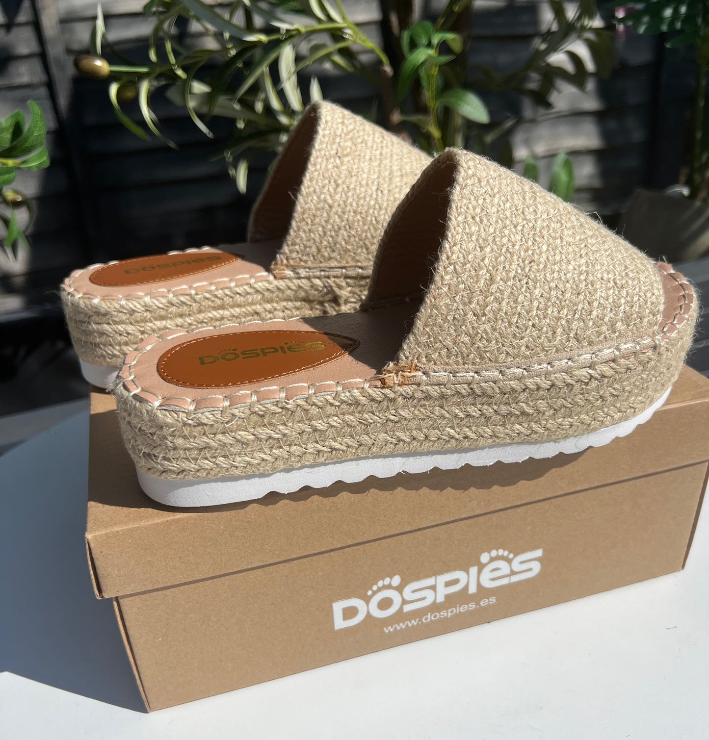 Marbella Dospies Natural Woven Espadrille Wedge Sandals