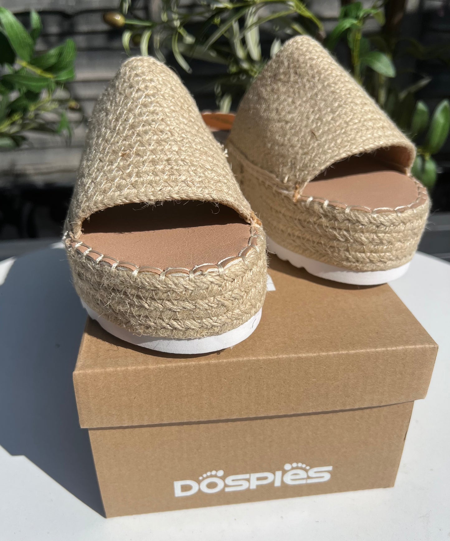 Marbella Dospies Natural Woven Espadrille Wedge Sandals