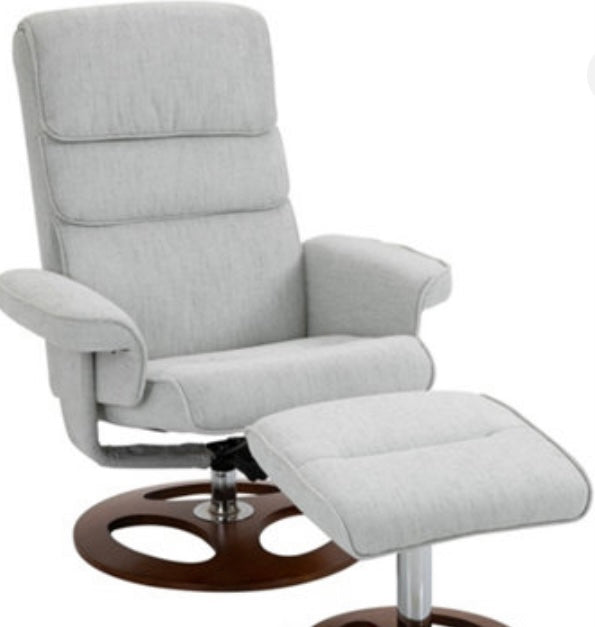 HOMCOM Recliner Chair with Footstool - Grey (S697)