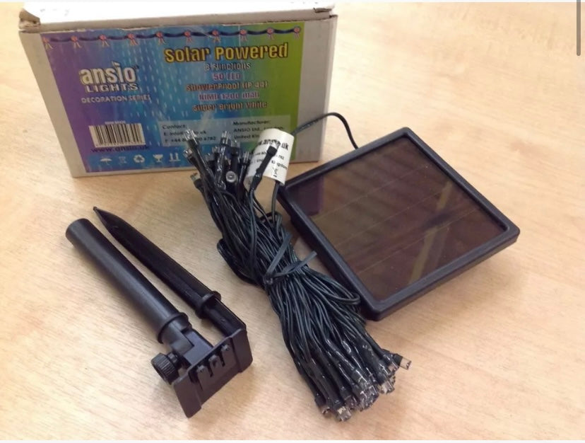 Ansio 50 Solar Powered LED Lights IP44 Bright White (S871) (W)