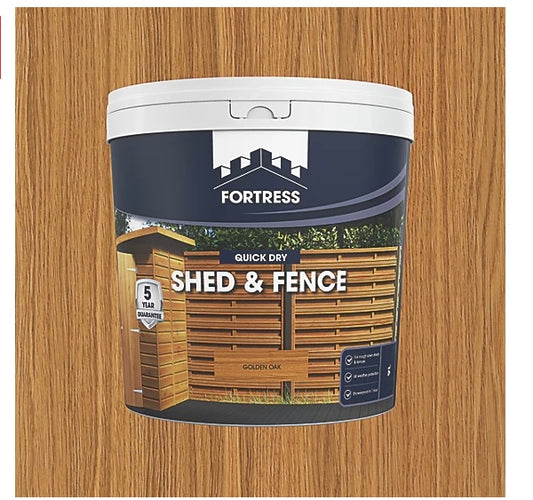 Fortress Quick Dry Shed And Fence Golden Oak (S441)