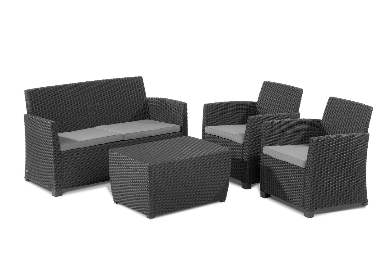 Keter Mia Graphite Plastic 4 seater Coffee set (S302) (R)